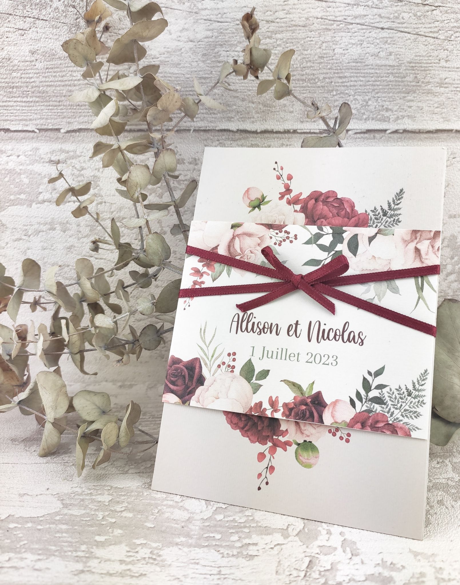 Faire part mariage burgundy pivoine (2)